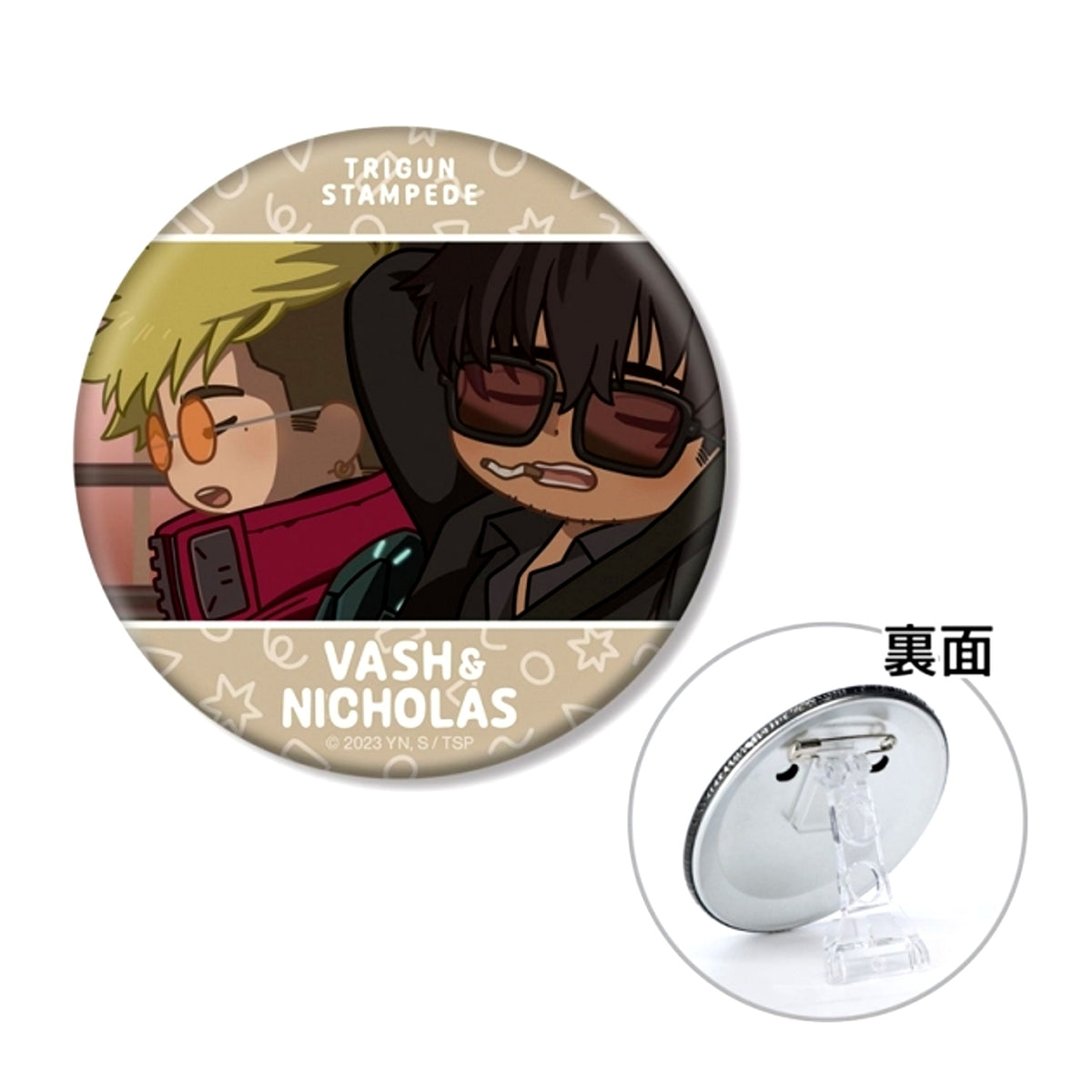TV Anime TRIGUN STAMPEDE Vash & Niko Lass Yurukoma 3WAY Button ver.A Goods - Badge Resale [NEW]