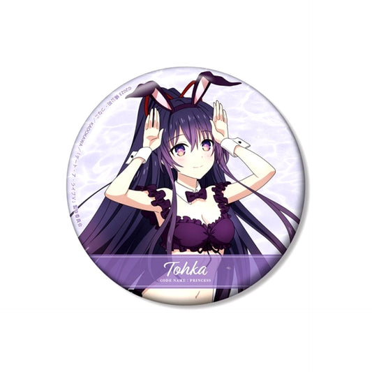 Anime Date A Live V Newly Drawn Tohka Yatogami Swimsuit Bunny ver. 100mm Can Badge (Reissue) [NEW]