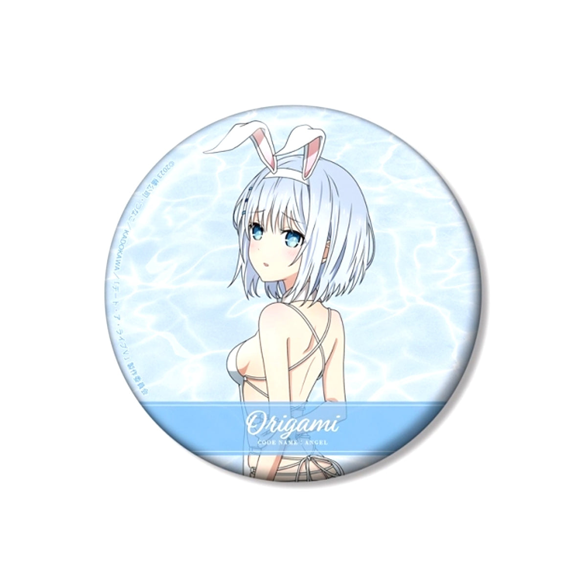 Anime Date A Live V Newly Drawn Origami Tobiichi Swimsuit Bunny ver. 100mm Can Badge (Reissue) [NEW]