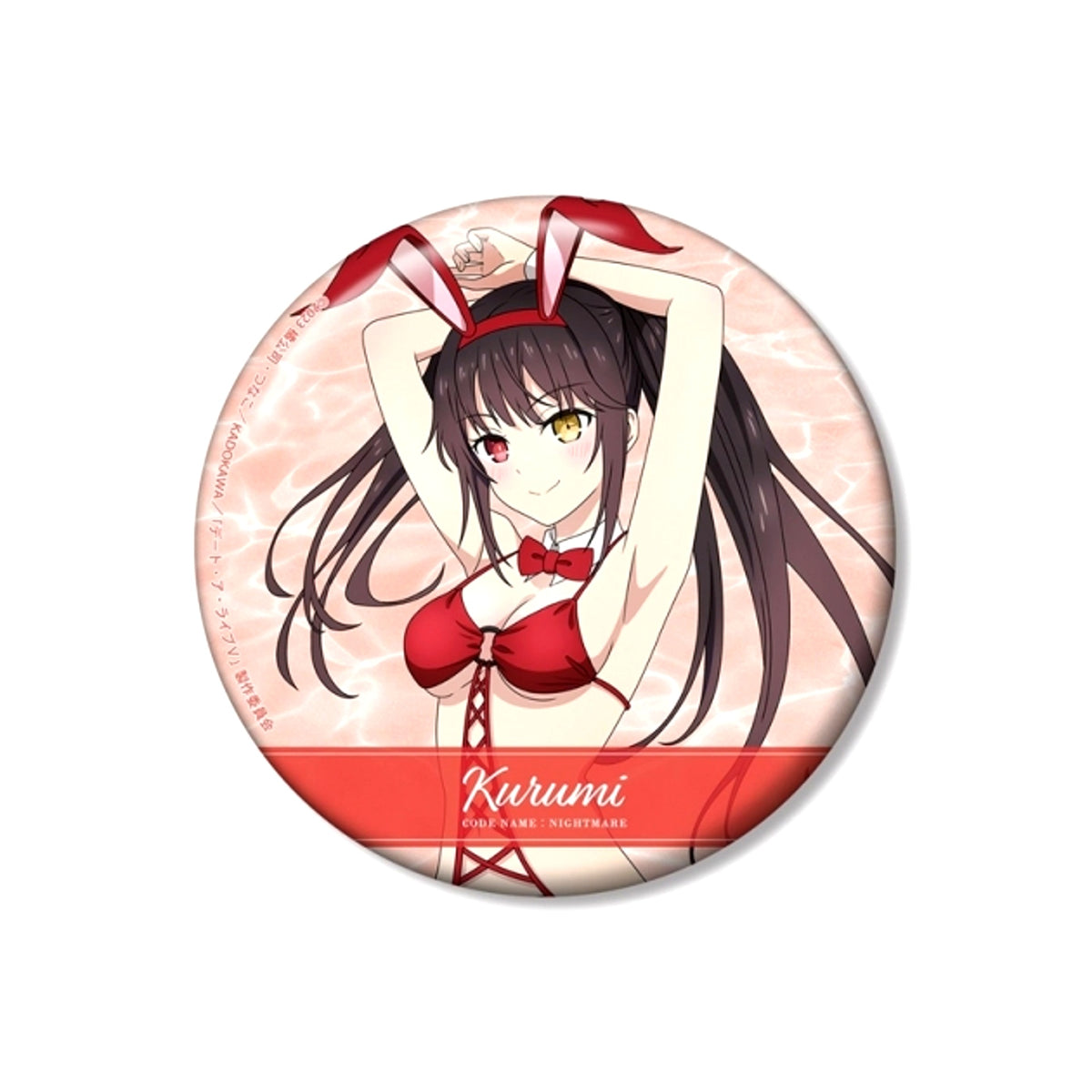 Anime Date A Live V Newly Drawn Kurumi Tokisaki Swimsuit Bunny ver. 100mm Can Badge (Reissue) [NEW]