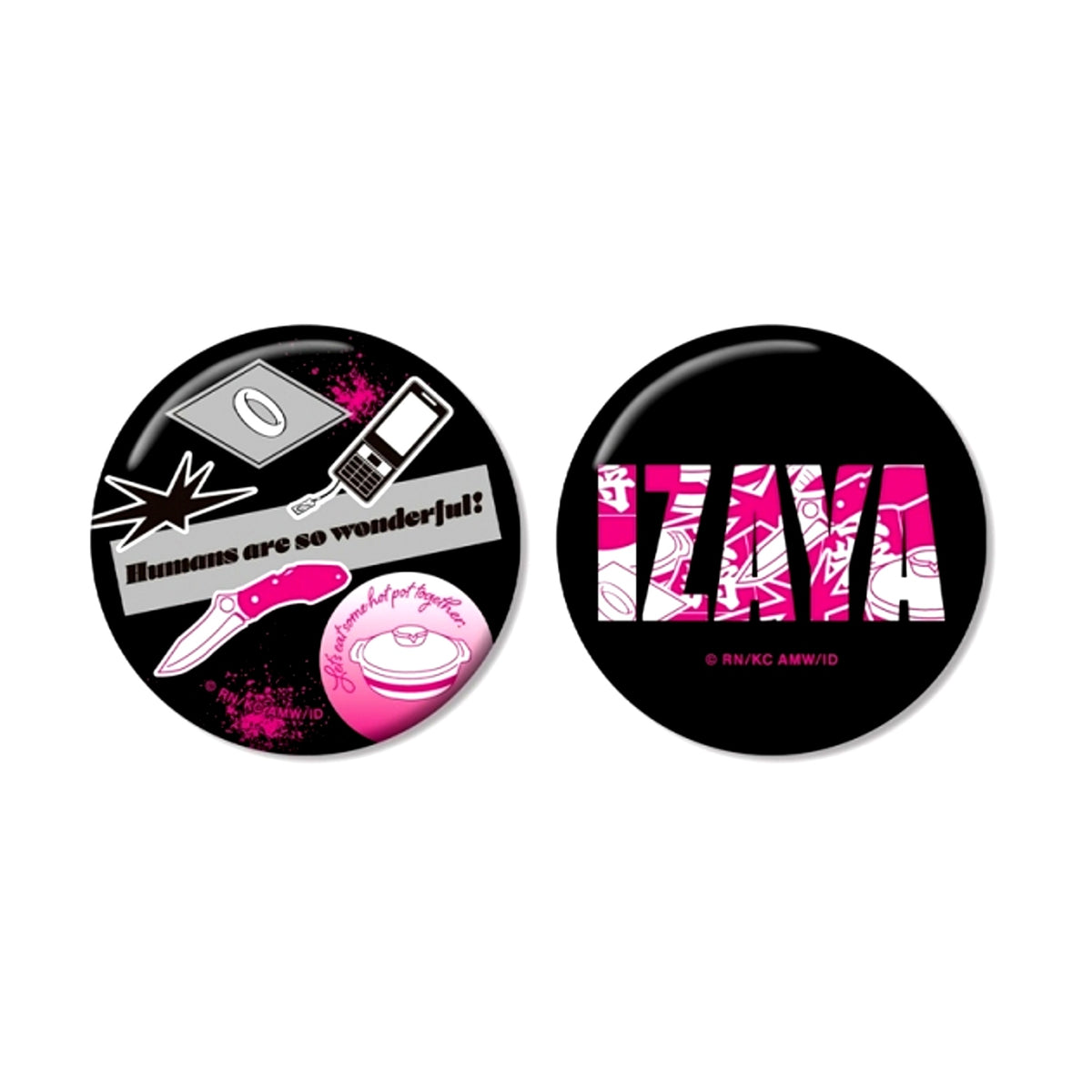 TV Anime Durarara!! x2 Izaya Orihara ar-Unity Motif Pattern Set of 2 Buttons Goods - Badge Resale [NEW]