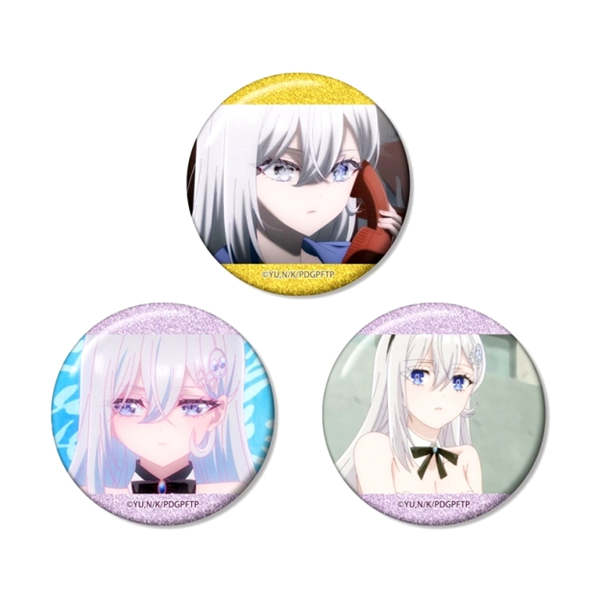 TV Anime Playing Death Games to Put Food on the Table Yuki Scene Photo Glitter Can Badge Set of 3 ver.D [NEW]