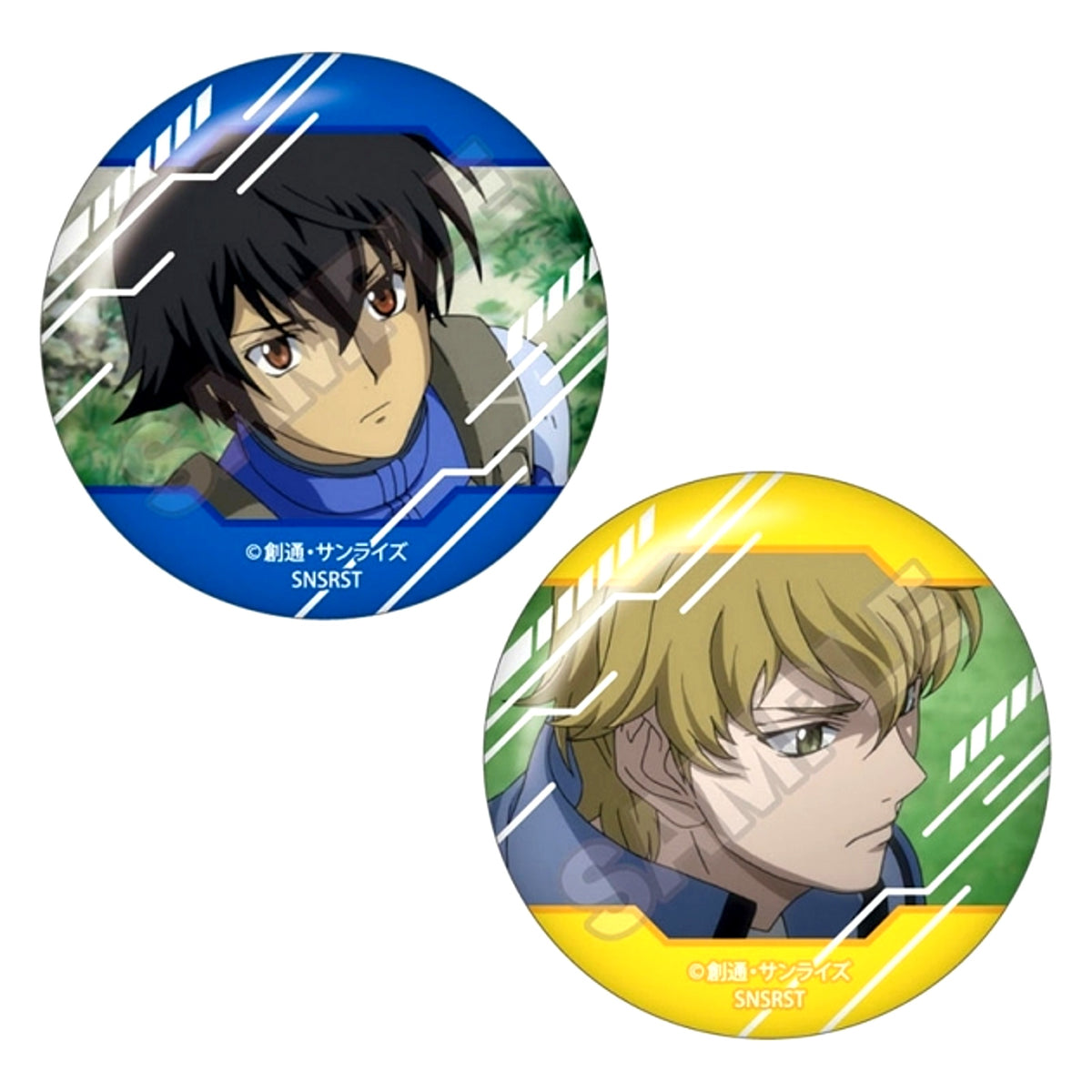 Mobile Suit Gundam 00 Scene Photo Pair Can Badge Setsuna & Graham (Reissue) [NEW]