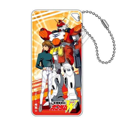 Mobile Suit Gundam Wing Scene Photo Domiterior Keychain Jr. Trowa & Gundam Heavyarms (Reissue) [NEW]