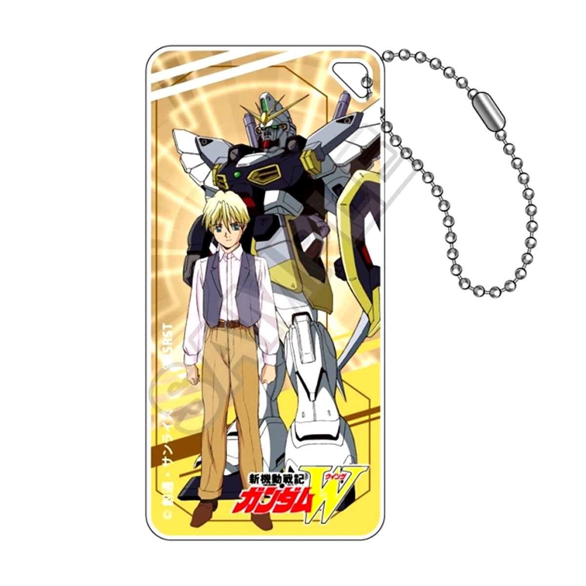 Mobile Suit Gundam Wing Scene Photo Domiterior Keychain Jr. Quatre & Gundam Sandrock (Reissue) [NEW]