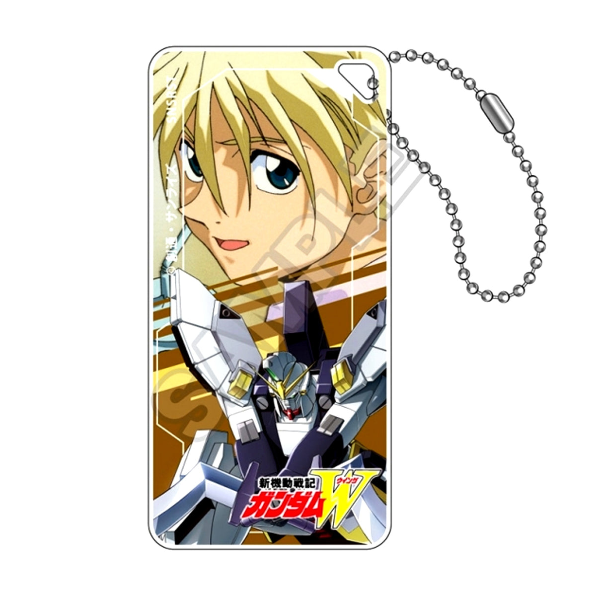 Mobile Suit Gundam Wing Scene Photo Domiterior Keychain Jr. Quatre & Gundam Sandrock Kai (Reissue) [NEW]