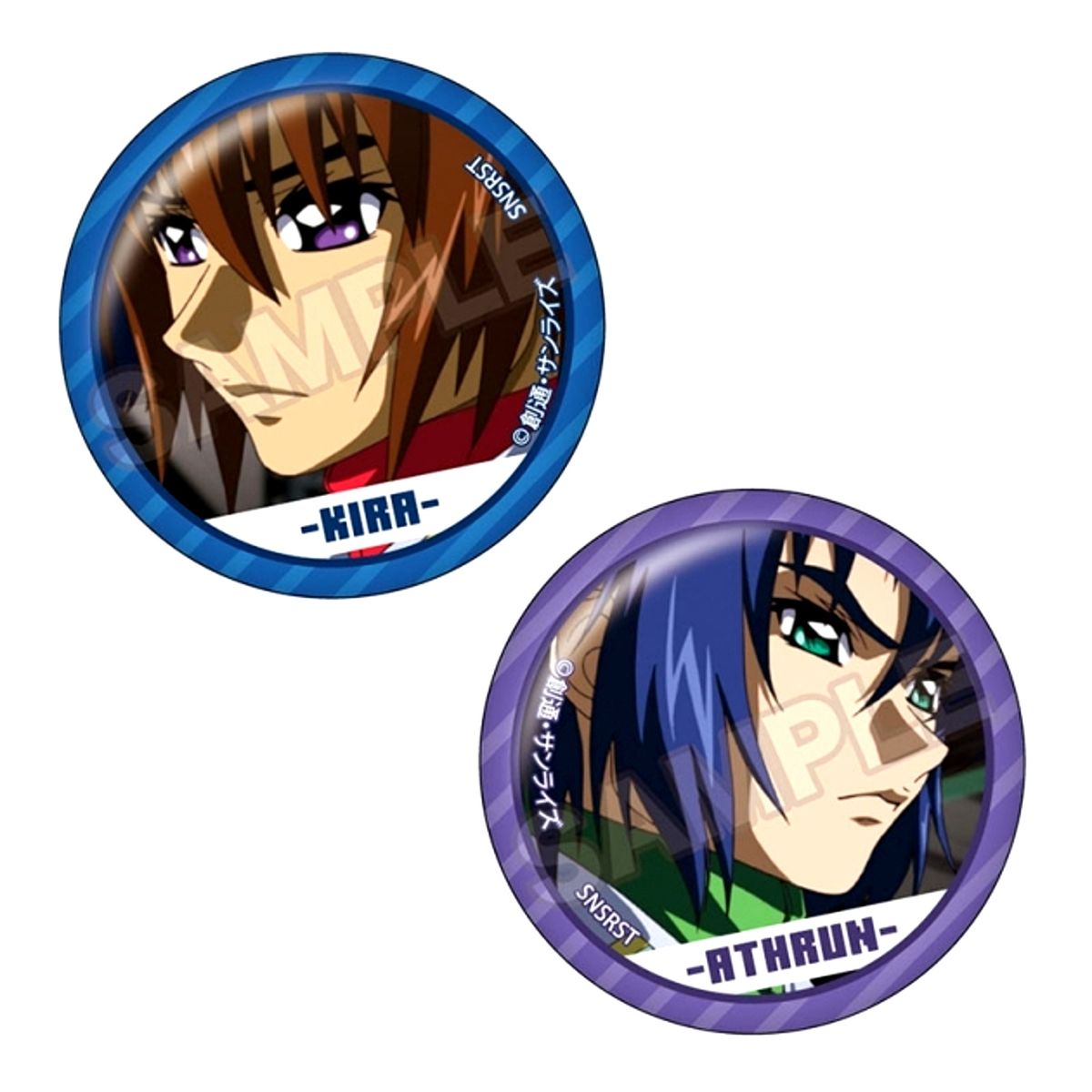 Mobile Suit Gundam SEED Destiny Scene Pair Button Qiluo Zhou Yamato & Athrun Zara Goods - Badge Resale [NEW]
