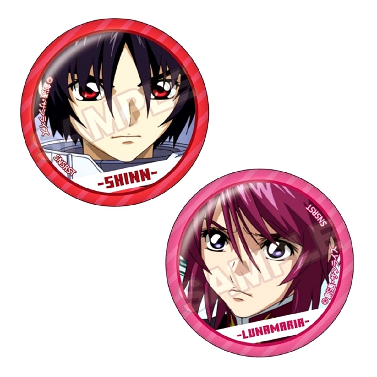 Mobile Suit Gundam SEED Destiny Scene Pair Button Shin Asuka & Lunar Maria Hawk Goods - Badge Resale [NEW]