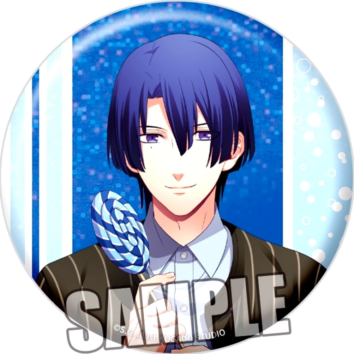 Uta no Prince-sama BIG Hologram Button Love Pop Candy Ver. Masato Hijirikawa Goods - Badge [NEW]