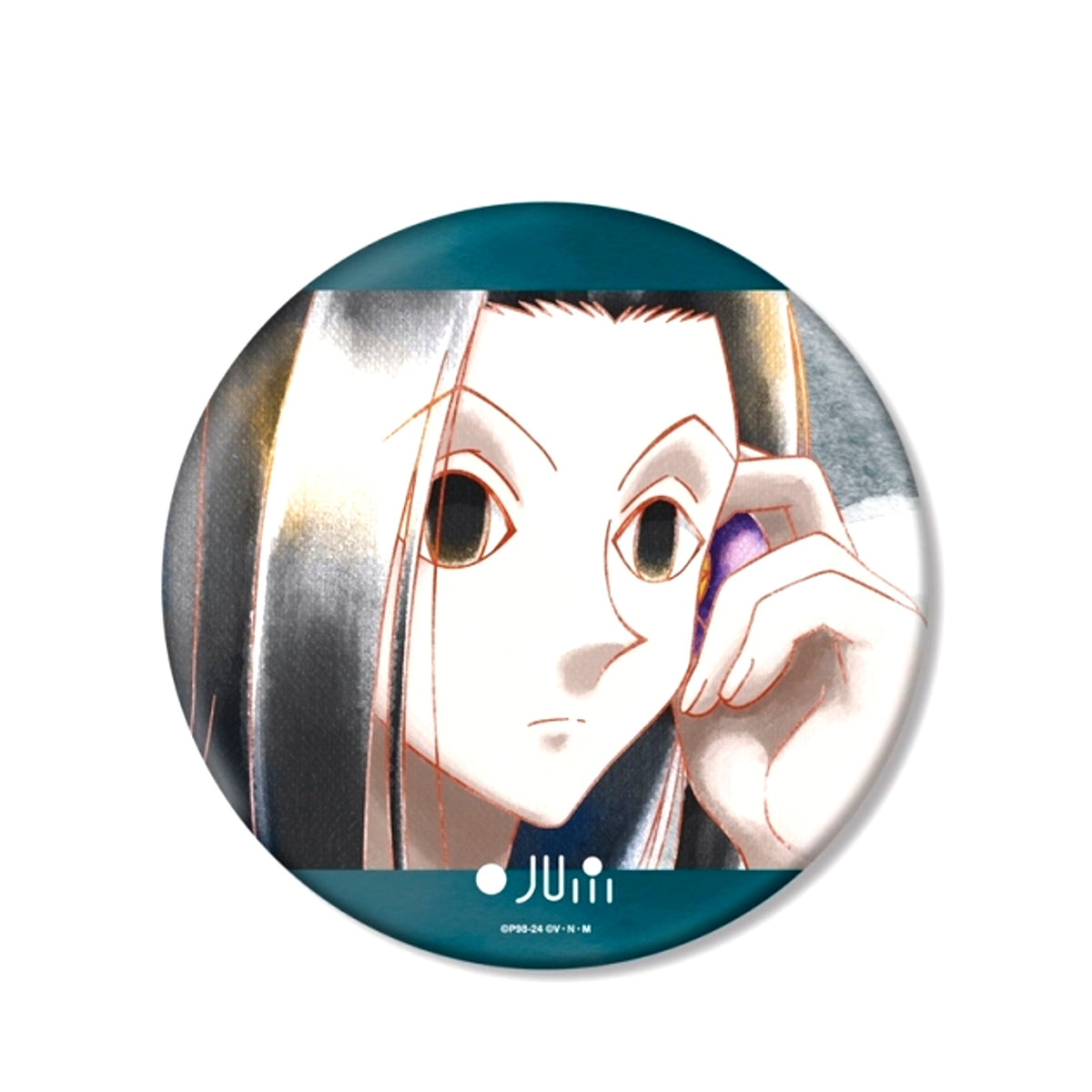 HUNTERxHUNTER Illumi Ani-Art aqua label BIG Button Goods - Badge Resale [NEW]
