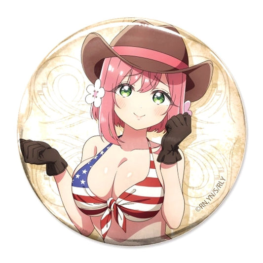 The 100 Girlfriends Who Really, Really, Really, Really, Really Love You Newly Drawn Hakari Hanazono 65mm Button Cowgirl Ver. Goods - Badge [NEW]
