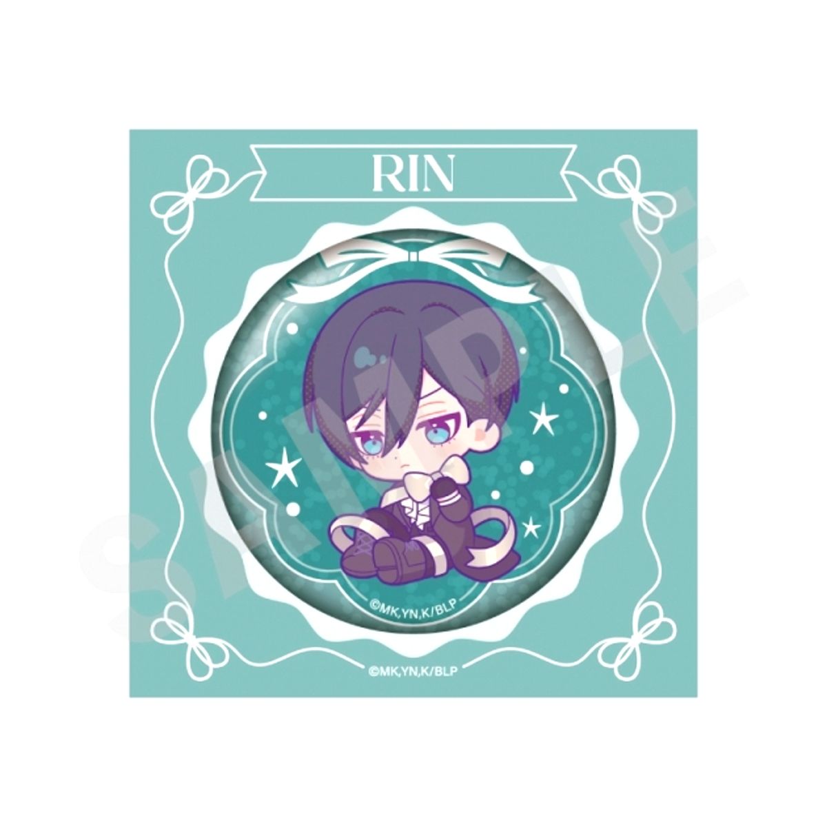 TV Anime Blue Lock Mini Character Ribbon Series Glitter Button (Rin Itoshi) Goods - Badge [NEW]