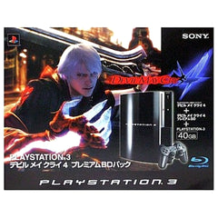 Sony PlayStation 3 Clear Black 40GB Devil May Cry 4 Premium BD Pack CECH-HDM Console with Box and Charger NTSC-J PlayStation 3 Series Console [USED]