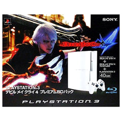 Sony PlayStation 3 Ceramic White 40GB Devil May Cry 4 Premium BD Pack CECH-HCWDM Console with Box and Charger NTSC-J PlayStation 3 Series Console [USED]