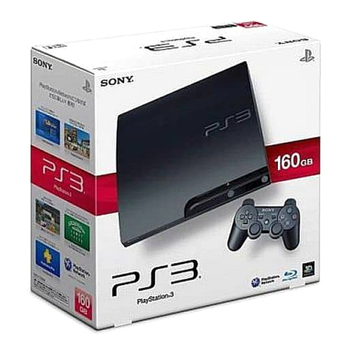 Sony PlayStation 3 Charcoal Black 160GB CECH-3000A Console with Box and Charger NTSC-J PlayStation 3 Series Console [USED]