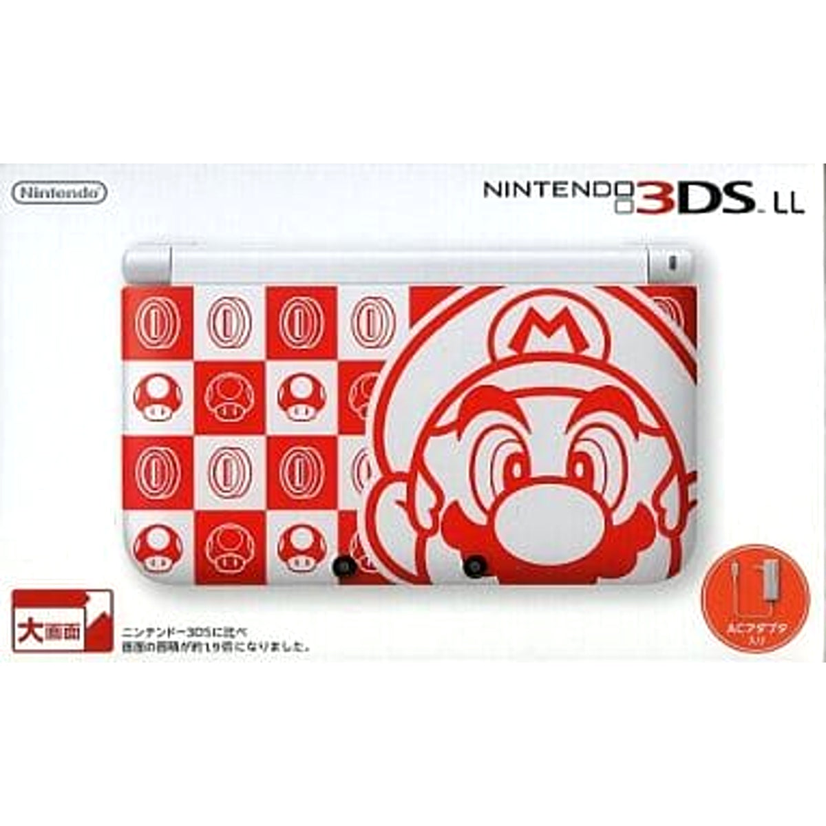 Nintendo 3DS LL Mario White SPR-001 Console with Box NTSC-J Nintendo 3DS Series Console [USED]