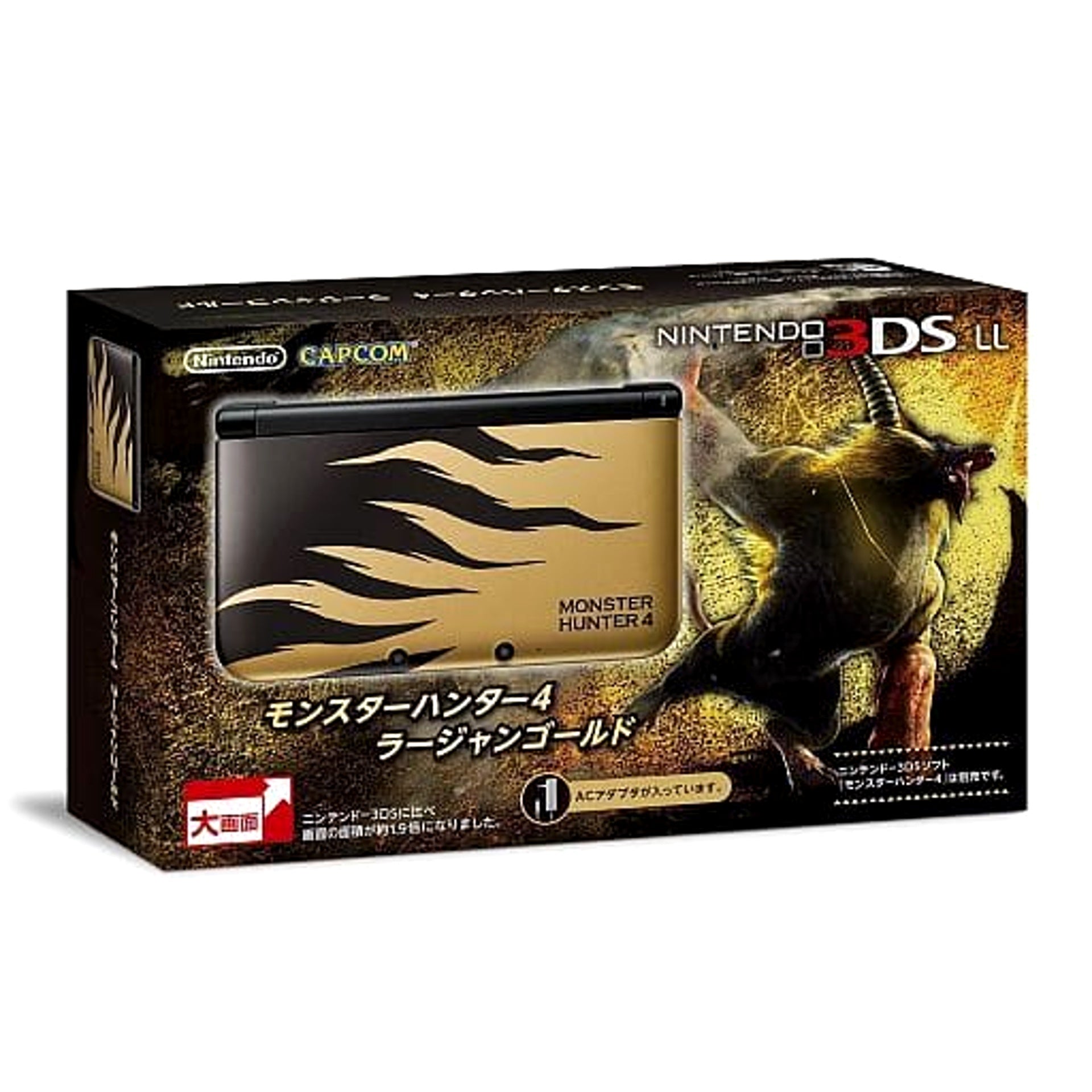Nintendo 3DS LL Rajang Gold Monster Hunter 4 Specifications Console with Box NTSC-J Nintendo 3DS Series Console [USED]