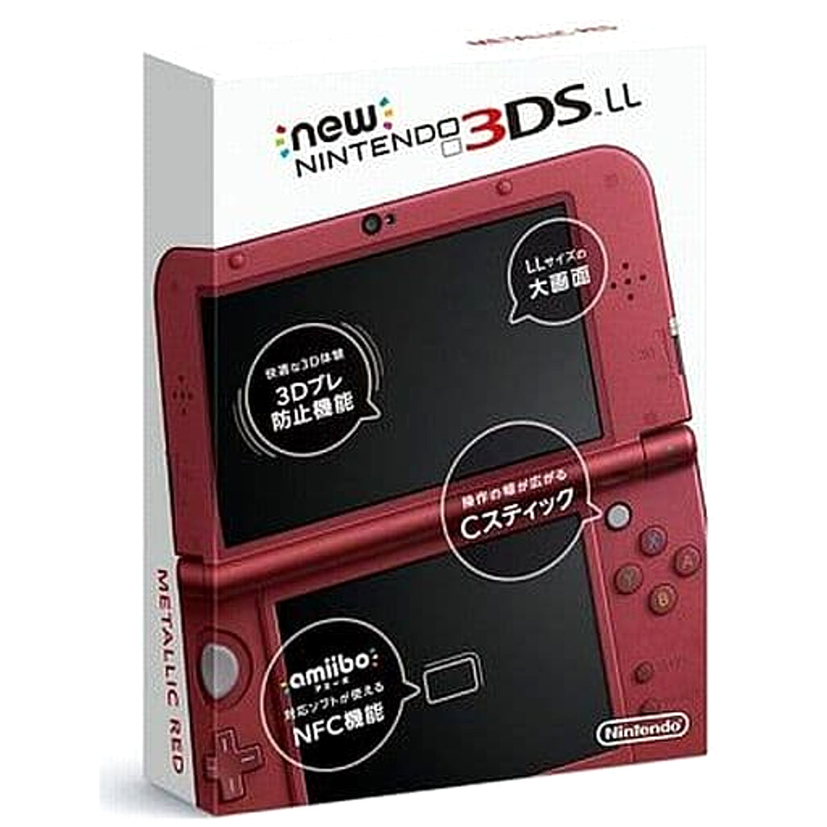New Nintendo 3DS LL Metallic Red RED-S-RAAA Console with Box NTSC-J Nintendo 3DS Series Console [USED]