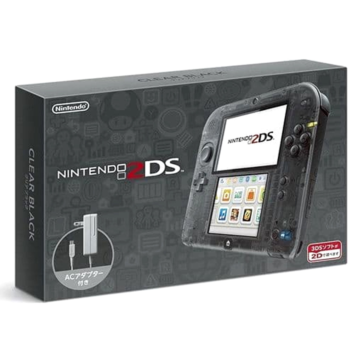 Nintendo 2DS Clear Black FTR-S-KCAA Console with Box and Charger NTSC-J Nintendo 3DS Series Console [USED]