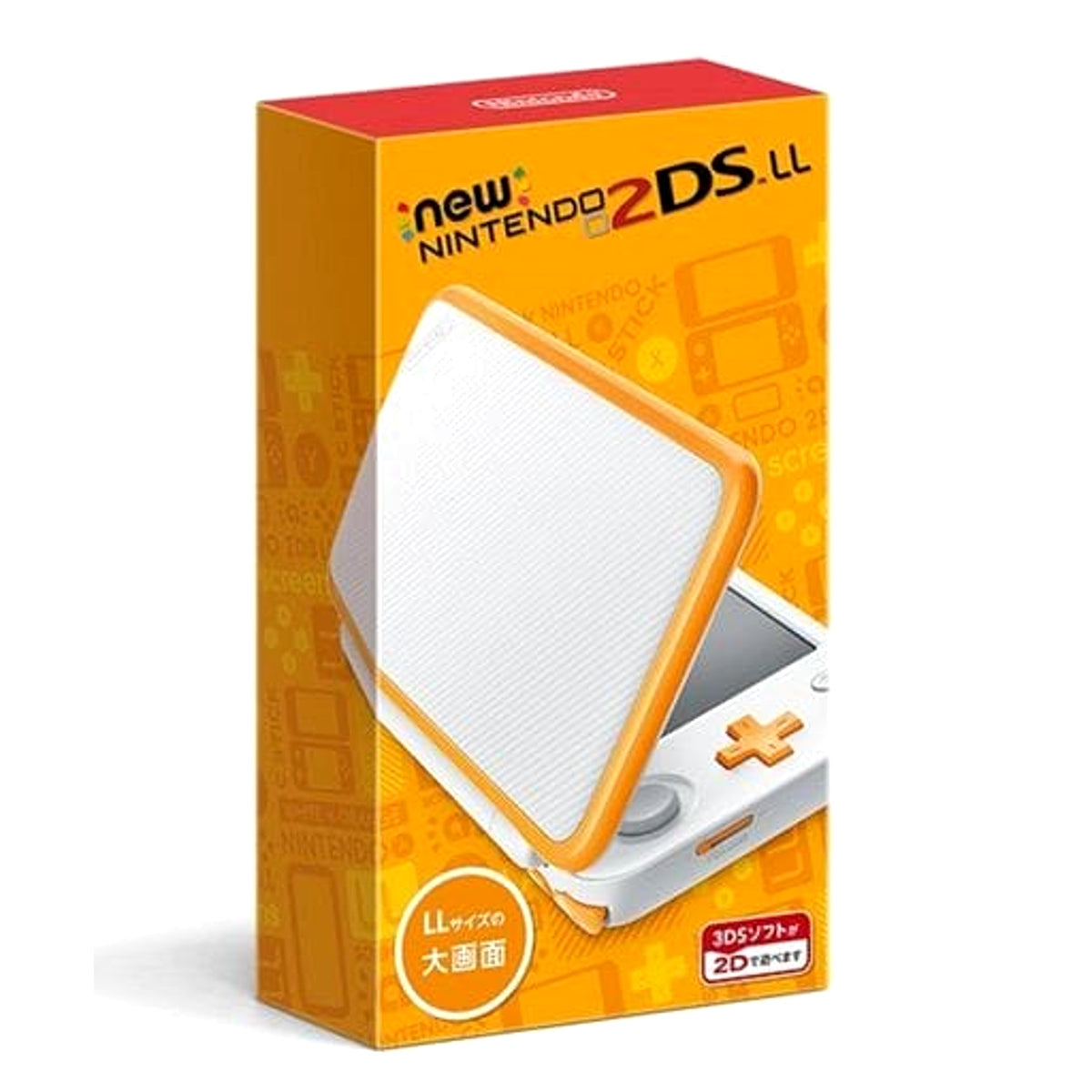 New Nintendo 2DS LL White X Orange JAN-S-OAAA Console with Box NTSC-J Nintendo 3DS Series Console [USED]