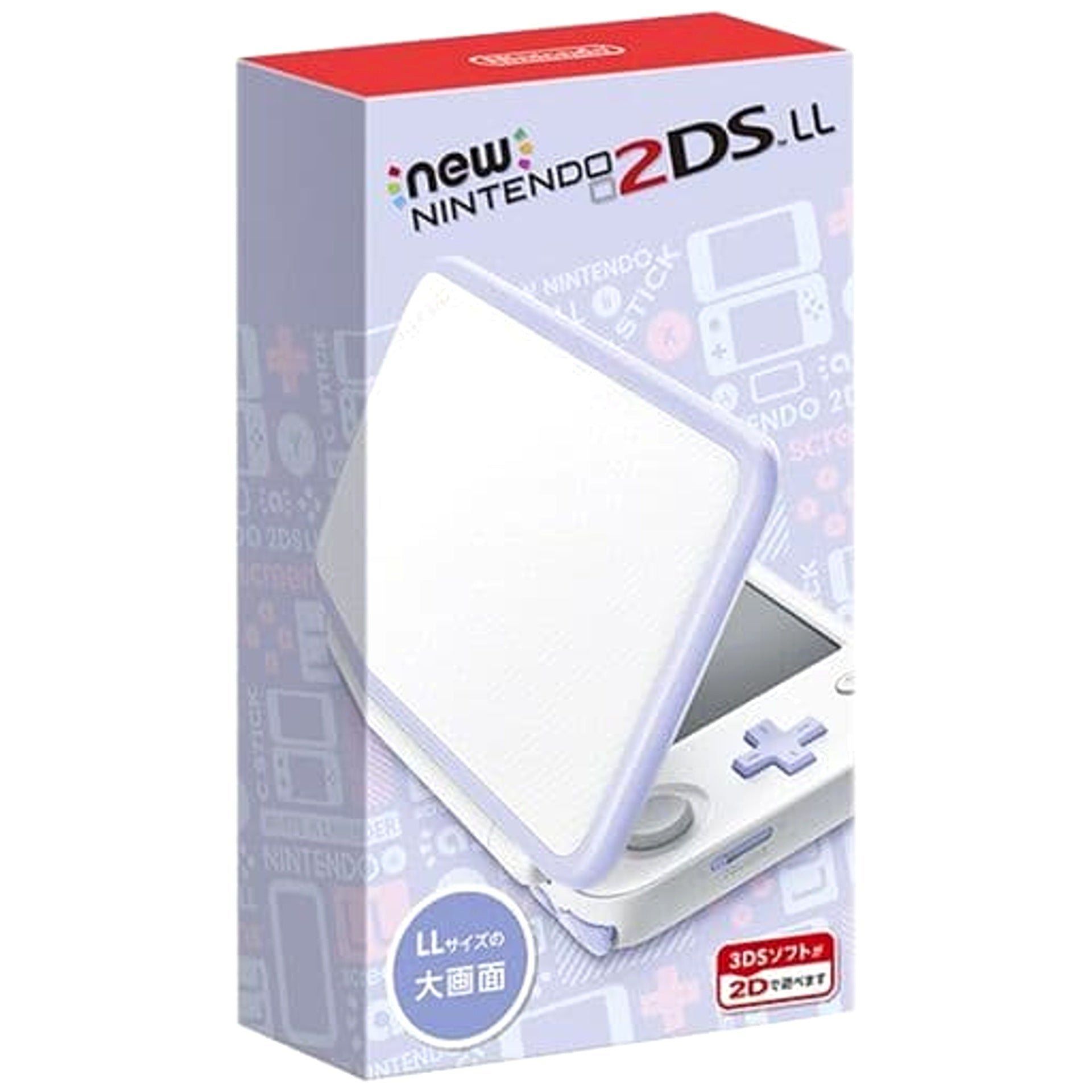 New Nintendo 2DS LL White X Lavender JAN-S-UAAA Console with Box NTSC-J Nintendo 3DS Series Console [USED]