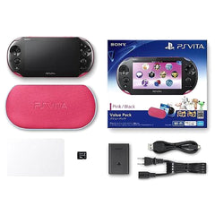 Sony Playstation Vita Pink Black Value Pack Wi-Fi Model PCHJ-10015 Console with Box and Charger NTSC-J PlayStation Vita Series Console [USED]