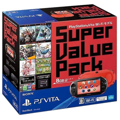 Sony Playstation Vita Red Black Super Value Pack Wi-Fi Model PCHJ-10018 Console with Box and Charger NTSC-J PlayStation Vita Series Console [USED]