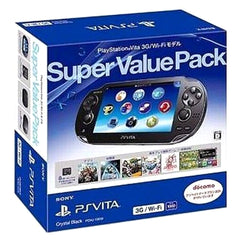 Sony Playstation Vita Crystal Black Super Value Pack 3G/Wi-Fi Model PCHJ-10019 Console with Box and Charger NTSC-J PlayStation Vita Series Console [USED]