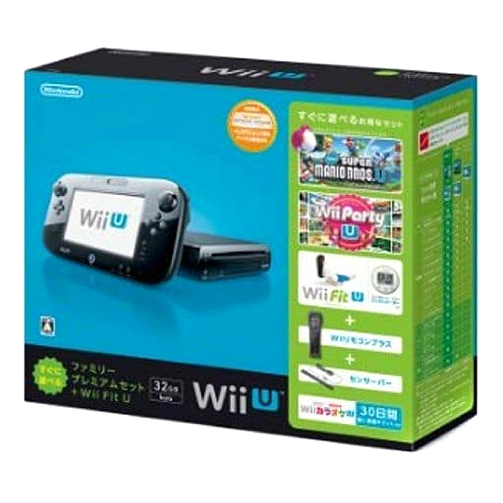 Nintendo Wii U Kuro Wii Fit U Ready to Play Family Premium Set WUP-S-KAFT Console with Box and Charger NTSC-J Wii U Series Console [USED]