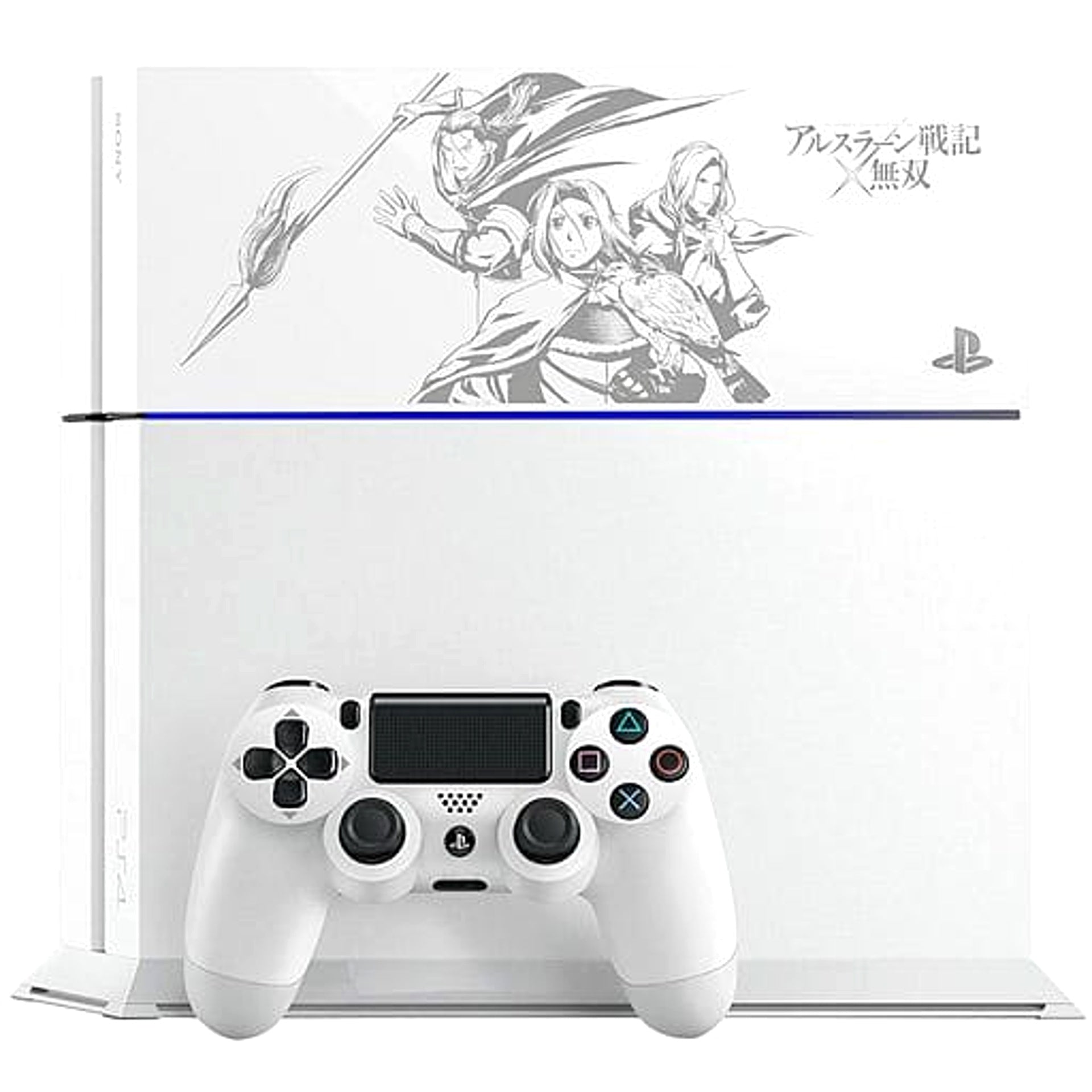 Sony PlayStation 4 Glacier White The Heroic Legend of Arslan X Musou Limited Edition CUH-1200AB02 Console with Box and Charger NTSC-J PlayStation 4 Series Console [USED]