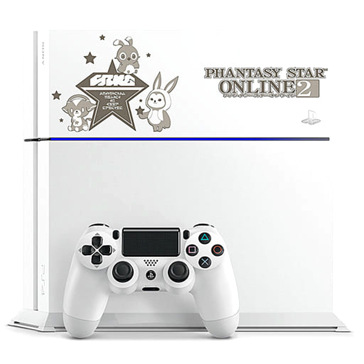 Sony PlayStation 4 Glacier White 500GB Phantasy Star Online 2 Edition CUH-1200AB02 Console with Box and Charger NTSC-J PlayStation 4 Series Console [USED]
