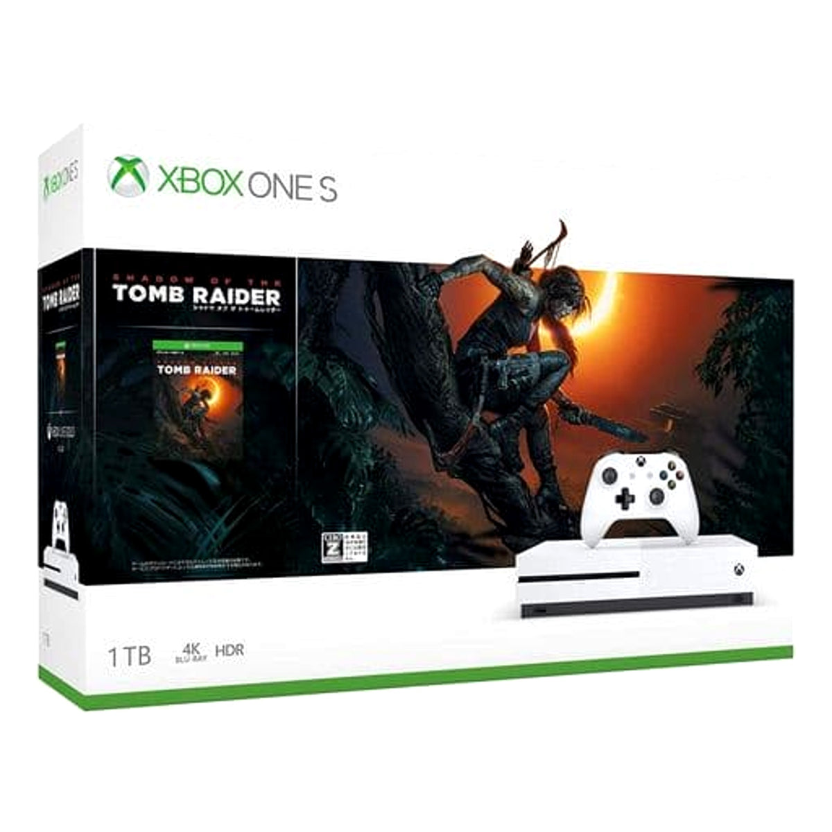 Microsoft Xbox One S 1TB Shadow of the Tomb Raider Bundle 234-00789 Console with Box and Charger NTSC-J Xbox One Console [USED]