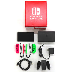 Nintendo Switch OLED Model Joy-Con L: Neon Pink / R: Neon Green Joy-Con Strap Neon Pink and Neon Green Color Custom HEG-S-KAYAA(JPN) Console with Box and Charger NTSC-J Nintendo Switch Console [USED]