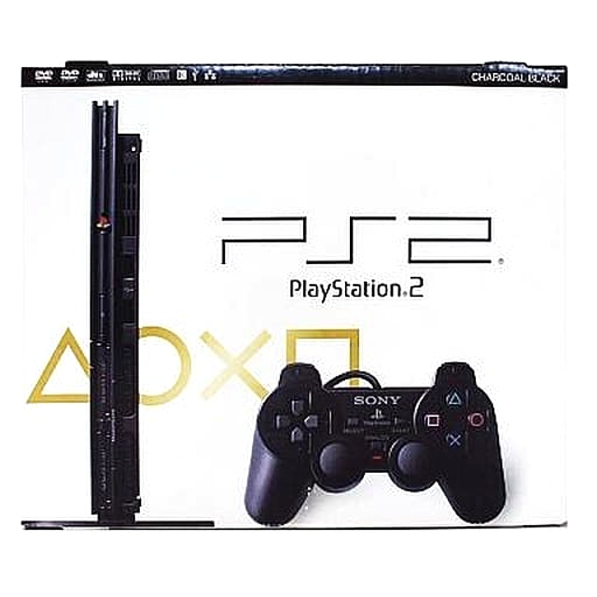 Sony PlayStation 2 Charcoal Black SCPH-75000CB Console with Box and Charger NTSC-J PlayStation 2 Series Console [USED]
