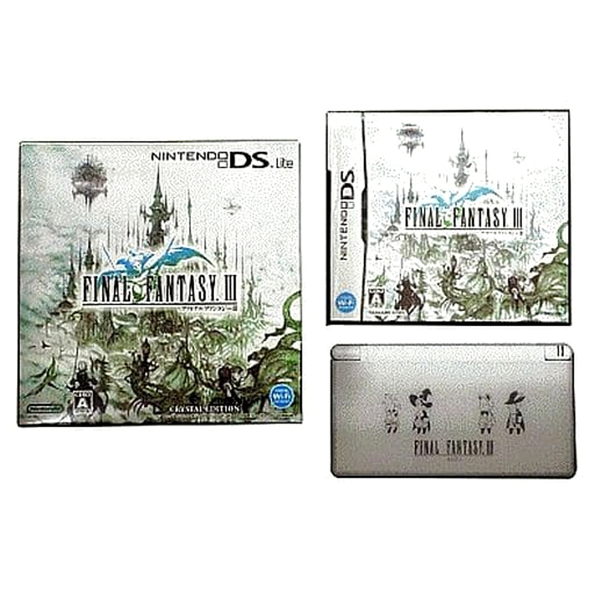 Nintendo DS Lite Final Fantasy III Crystal Edition Bundle USG-S-FWDFF Console with Box and Charger NTSC-J Nintendo DS Series Console [USED]