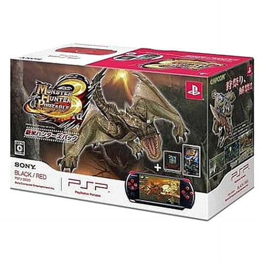 Sony PlayStation Portable Black and Red Rookie Hunter's Pack PSPJ-30020 Console with Box and Charger NTSC-J PlayStation Portable Series Console [USED]