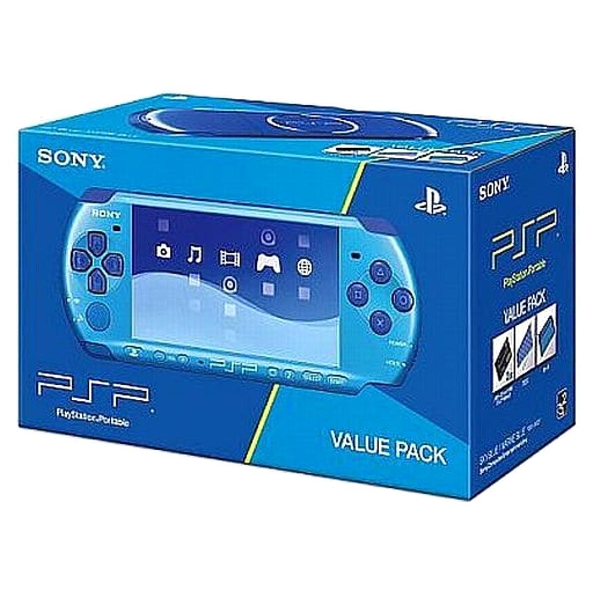 Sony PlayStation Portable Sky Blue Marine Blue Value Pack PSPJ-30027 Console with Box and Charger NTSC-J PlayStation Portable Series Console [USED]