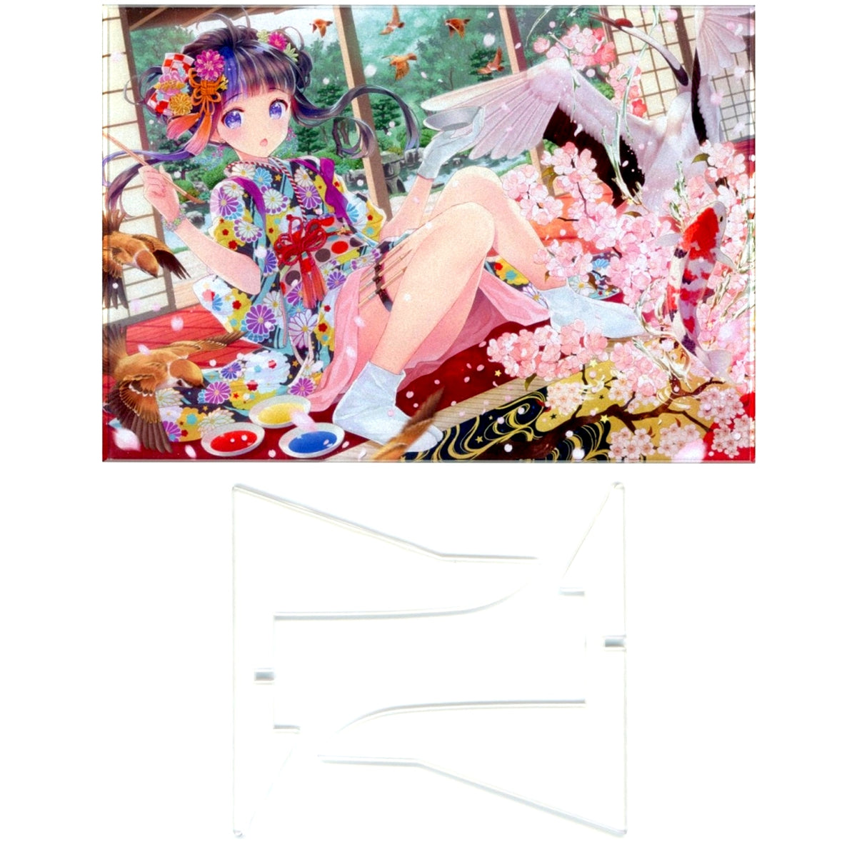 Akira Kasukabe Hitchi Kengen Shojo Eshi 100 Nin Ten 08 Illustration Art Book Acrylic Art Plate [USED]