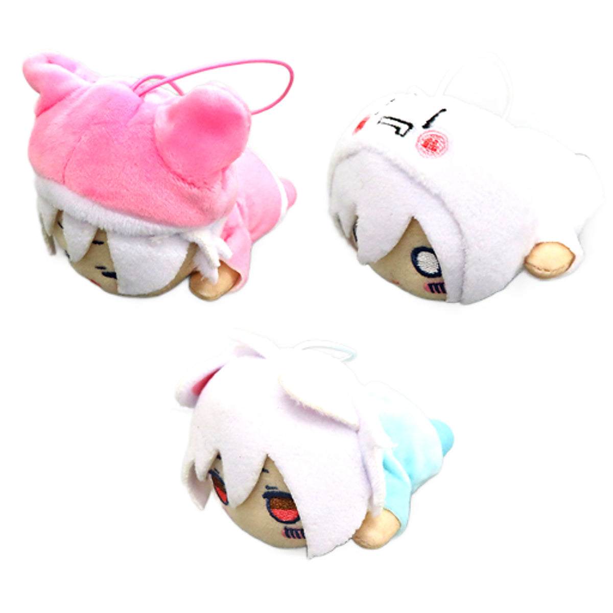 Mafumafu & Others Nesoberi Mascot Plush Toy 2 All 3 Types Set Keychains [USED]