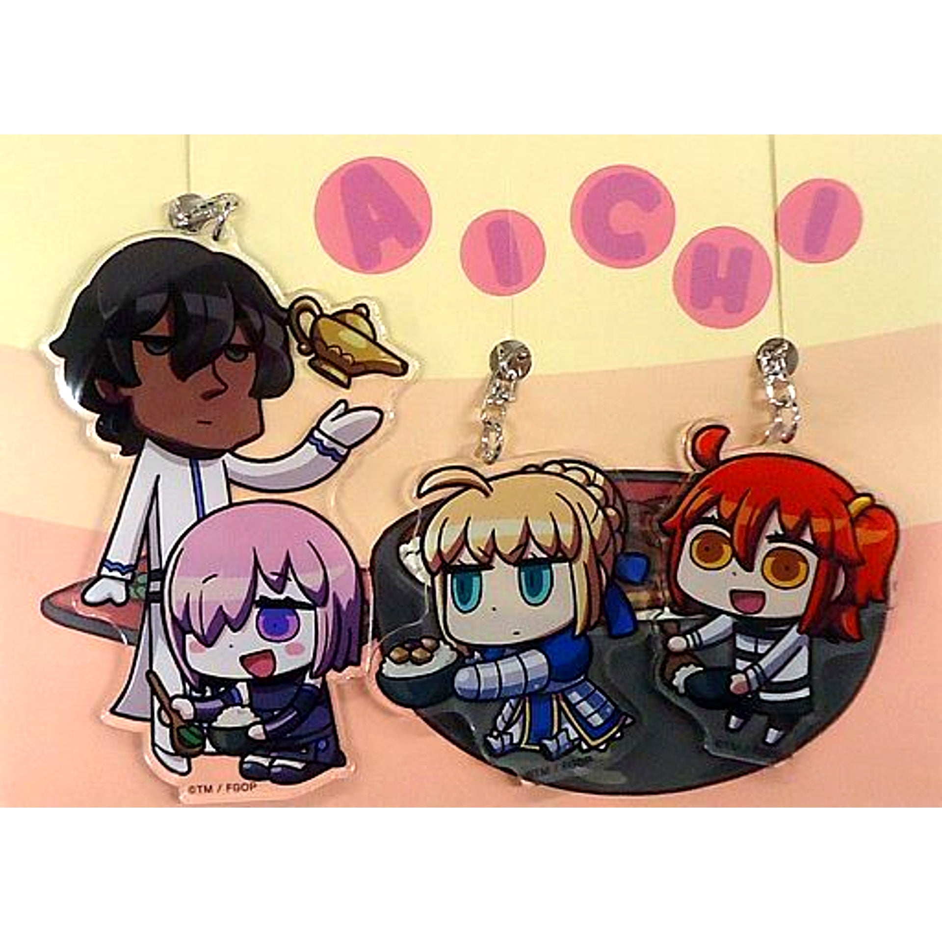 Set of 3 Group Regional Limited Acrylic Charm Fate/Grand Order Chaldea Park Caravan 2019-2020 Aichi Venue Limited [USED]