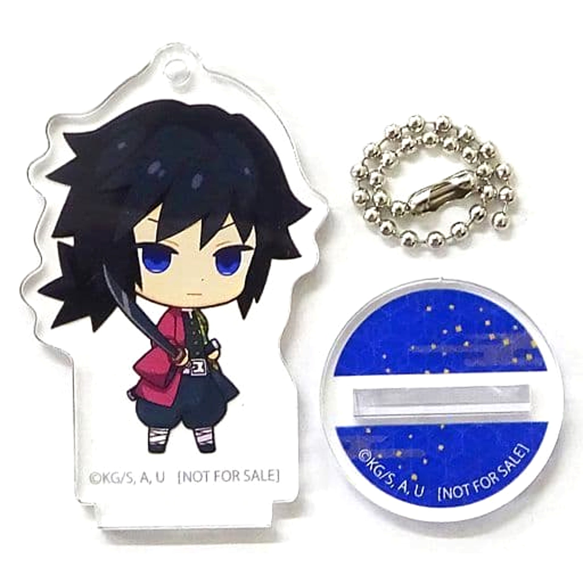 Demon Slayer: Kimetsu no Yaiba Giyu Tomiokau Acrylic Stand Ball Chain animate Point Exchange Prize Keychains [USED]