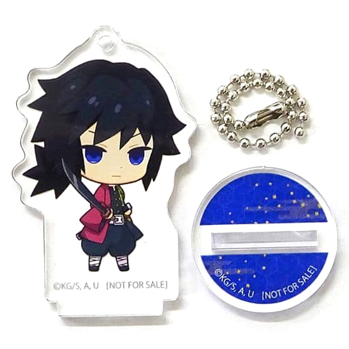 Demon Slayer: Kimetsu no Yaiba Giyu Tomiokau Acrylic Stand Ball Chain animate Point Exchange Prize Keychains [USED]
