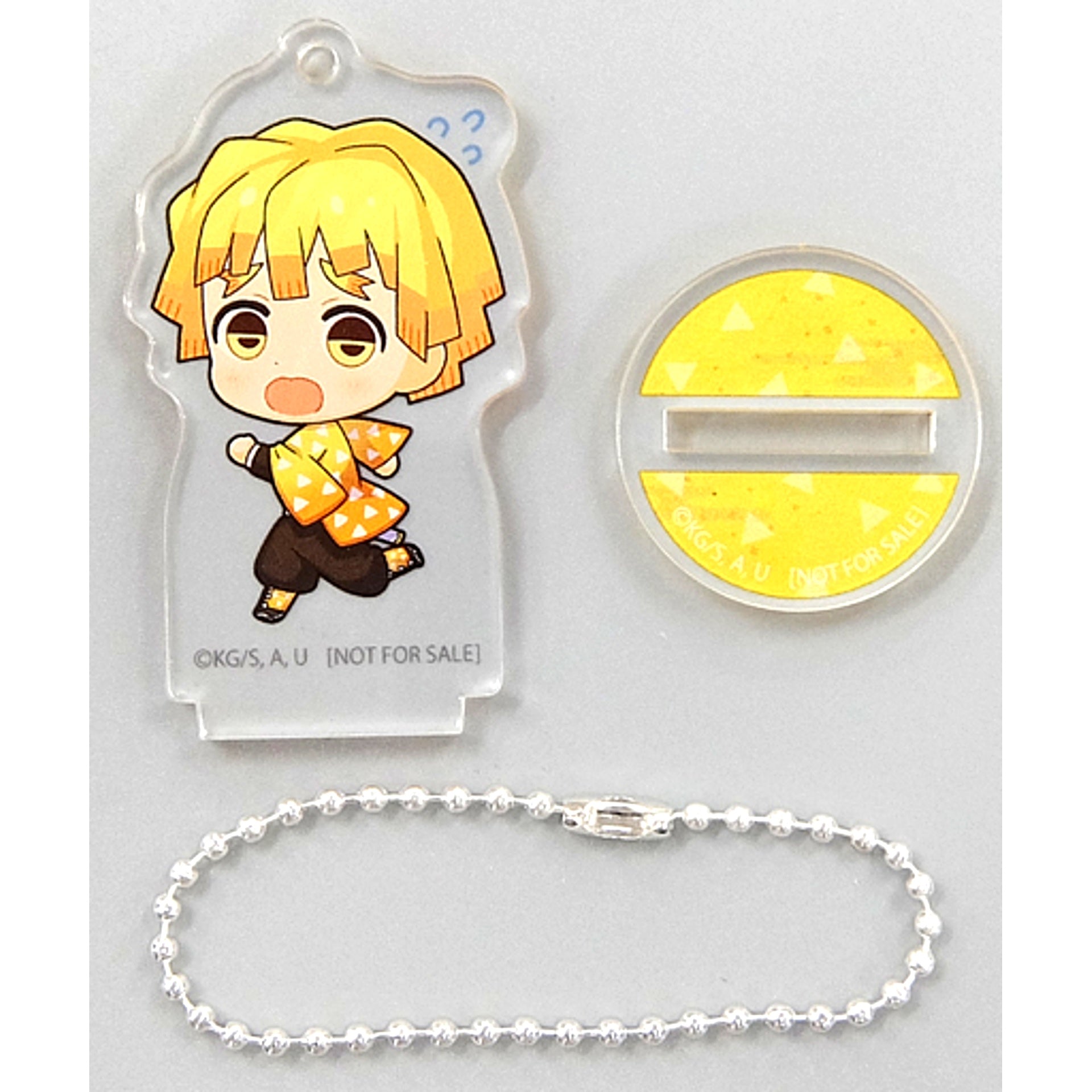 Zenitsu Agatsuma Demon Slayer Acrylic Stand Ball Chain Animate Point Exchange Prize [USED]