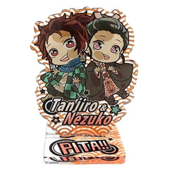 Demon Slayer: Kimetsu no Yaiba Tanjiro Kamado & Nezuko Kamado Pita! Deforme Acrylic Stand Acrylic Stands [USED]