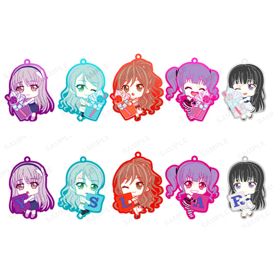 Set of 10 Roselia BanG Dream! Girls Band Party! Mugyutto Rubber Strap Vol.3 [USED]