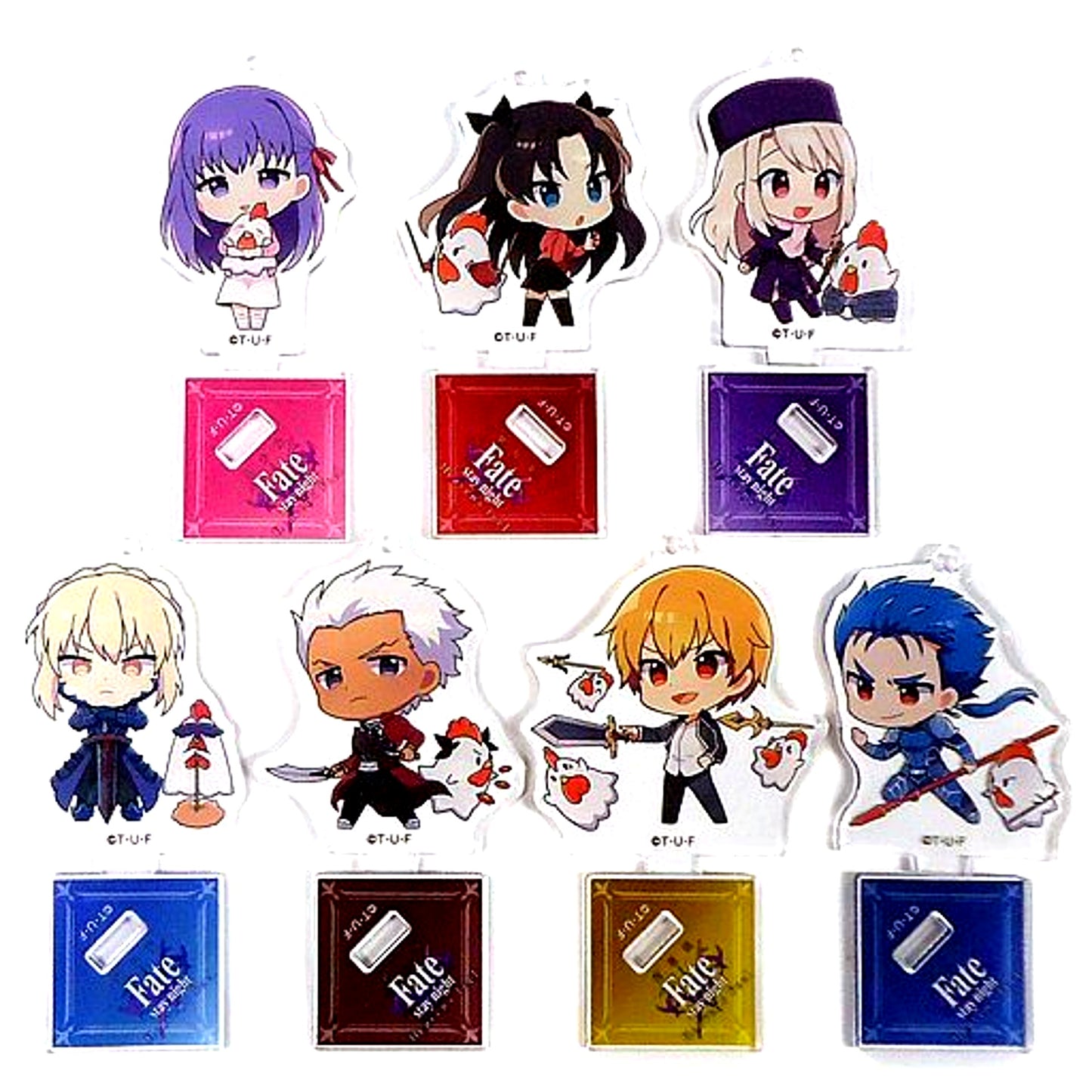 Set of 7 Fate/stay night Heaven's Feel III spring song Mini Acrylic Stand Mascot Lawson [USED]
