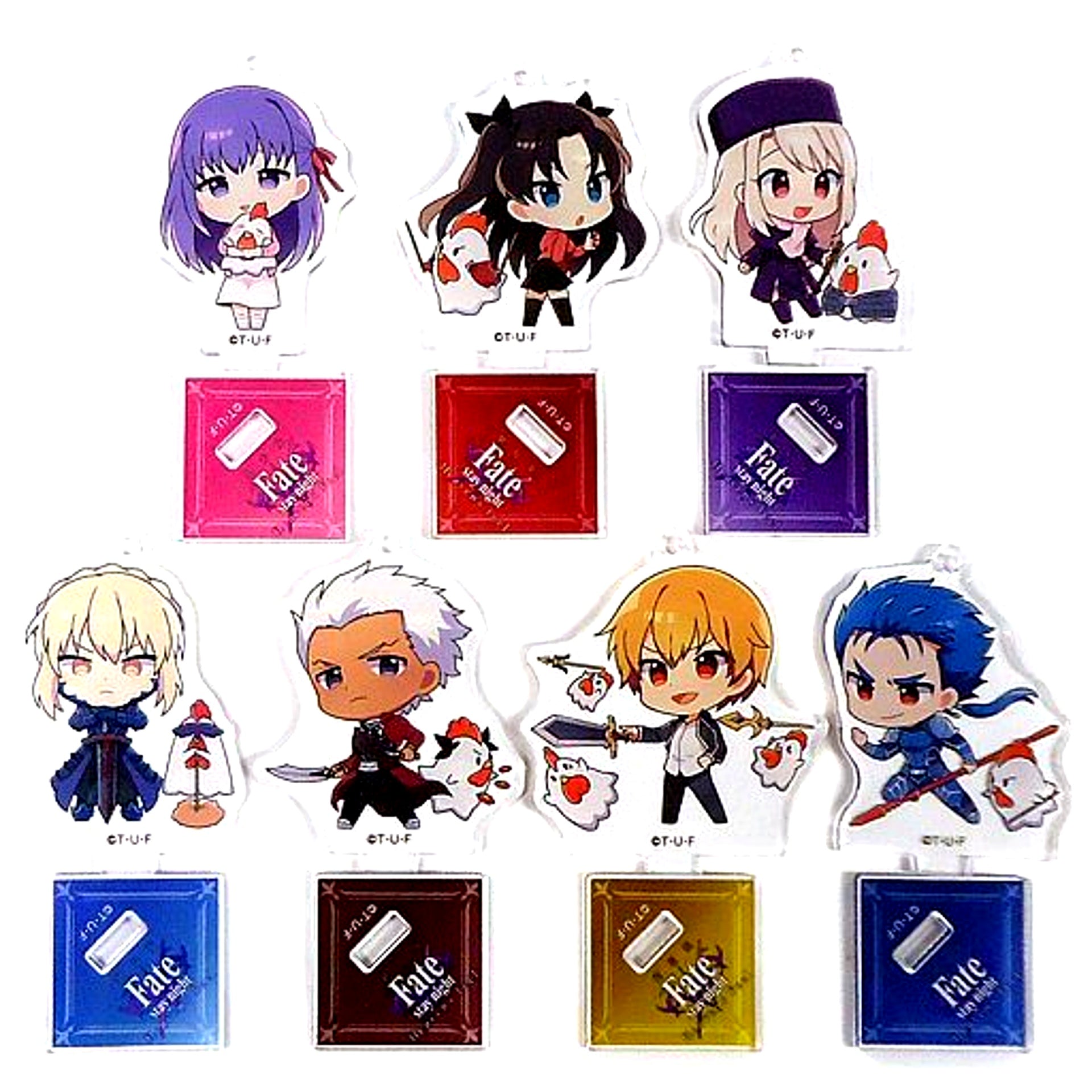 Set of 7 Fate/stay night Heaven's Feel III spring song Mini Acrylic Stand Mascot Lawson [USED]