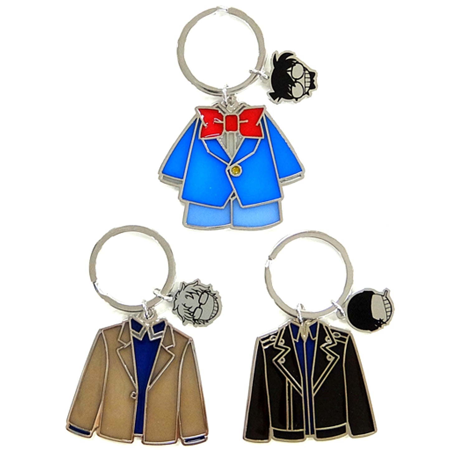 Set of 3 Keychains Conan Edogawa & Shuichi Akai & Toru Amuro Detective Conan Universal Studios Japan Limited [USED]
