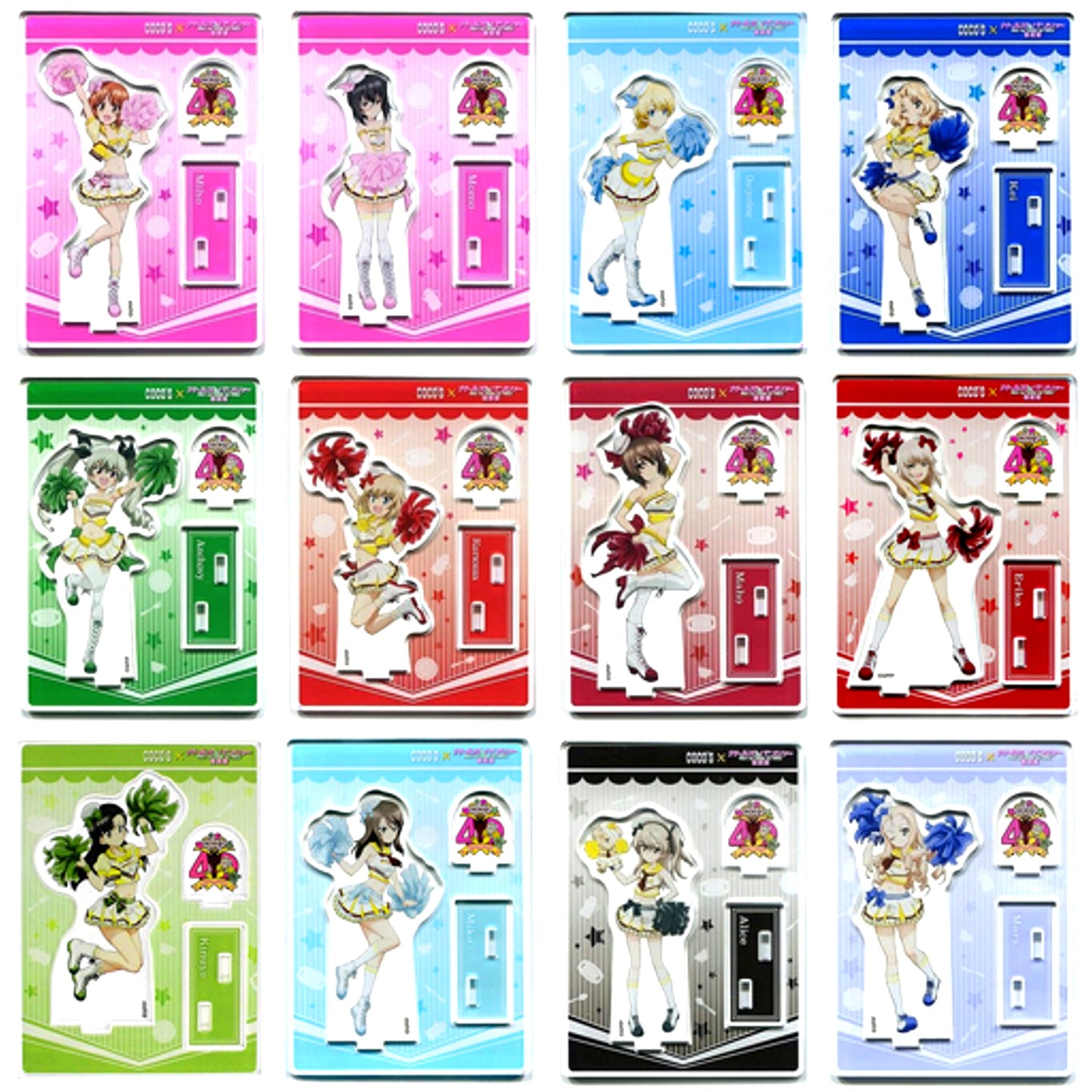 Set of 12 Girls & Panzer Das Finale Cocos x Cocos-do Ouen Shimasu!! Campaign Original Acrylic Stand Panel [USED]