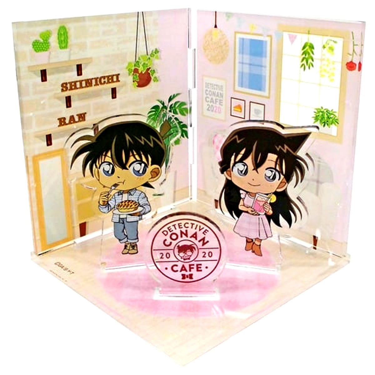 Shinichi Kudo & Ran Mouri Detective Conan Cafe 2020 Acrylic Diorama [USED]